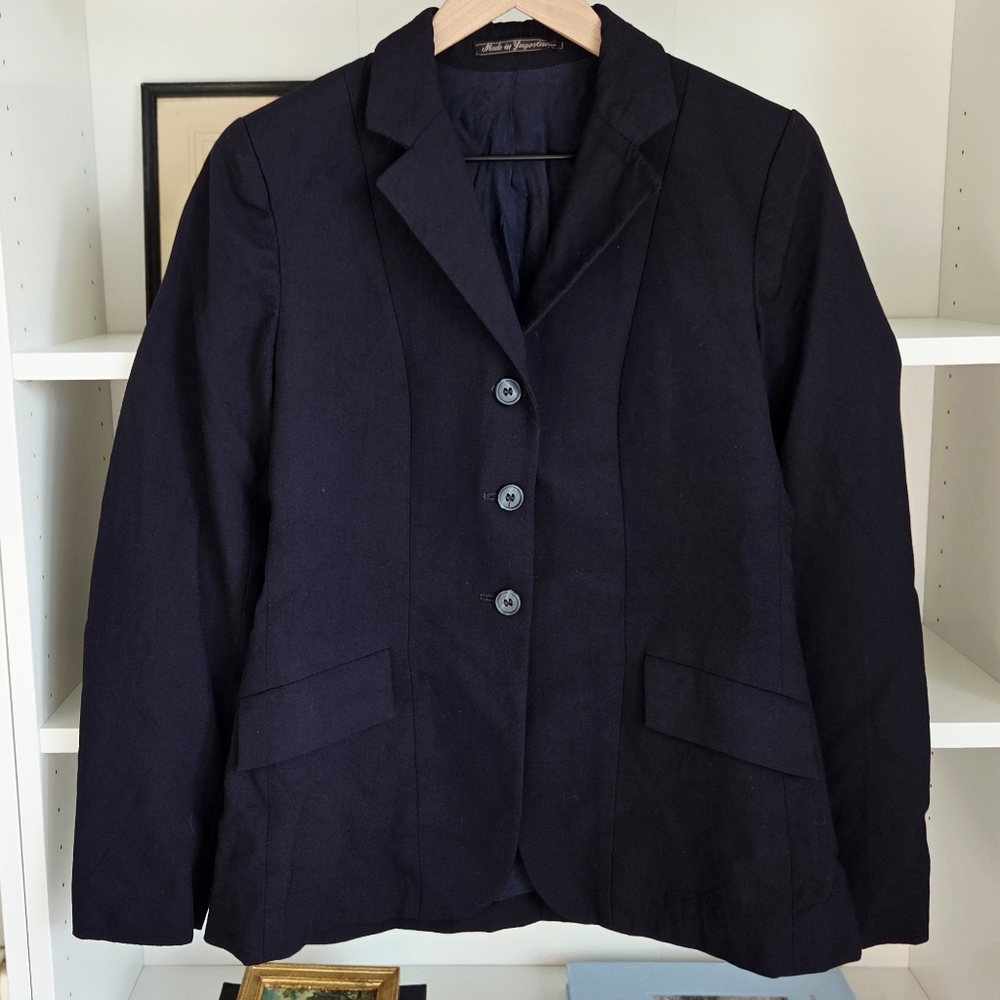 Vintage Triumph Navy Wool Blazer Made in Yugoslavia Womens Size 12
